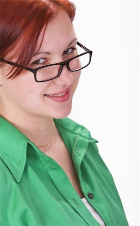 simsearch:400-04345762,k - Portrait of a redheaded girl student with glasses. Stock Photo - Budget Royalty-Free & Subscription, Code: 400-04516936