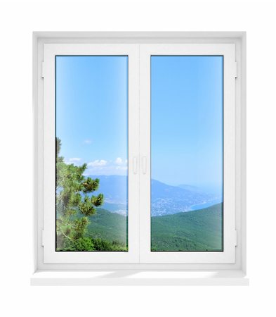 simsearch:400-07820254,k - new closed plastic glass window frame isolated on the white background 3d model illustration Stock Photo - Budget Royalty-Free & Subscription, Code: 400-04517912