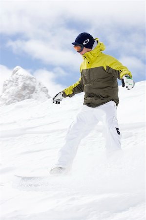simsearch:400-03985663,k - snowboarder boarding in fresh fallen snow Stock Photo - Budget Royalty-Free & Subscription, Code: 400-04518995