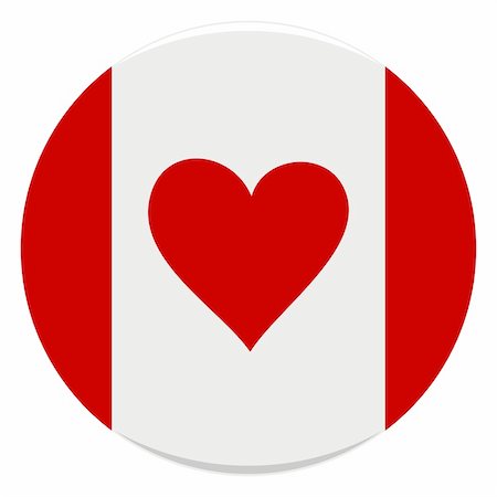 vector illustration of icon of canadian flag with heart instead of leaf Stock Photo - Budget Royalty-Free & Subscription, Code: 400-04519294