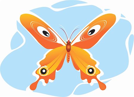 simsearch:400-06912266,k - Illustration  of Butterfly in   background   sky blue Stock Photo - Budget Royalty-Free & Subscription, Code: 400-04510010