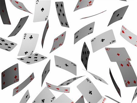 queen cards images - 3d rendered illustration of falling poker cards Stock Photo - Budget Royalty-Free & Subscription, Code: 400-04510538