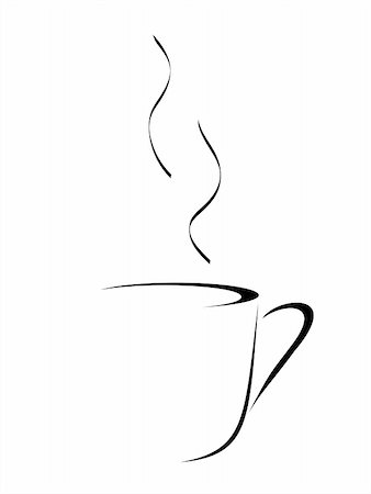 simsearch:400-04414723,k - Abstract vector drawing of a cup of coffee or tea with steam Foto de stock - Super Valor sin royalties y Suscripción, Código: 400-04511264