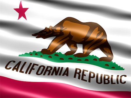 simsearch:400-04145172,k - Computer generated illustration of the flag of the state of California with silky appearance and waves Stock Photo - Budget Royalty-Free & Subscription, Code: 400-04511978