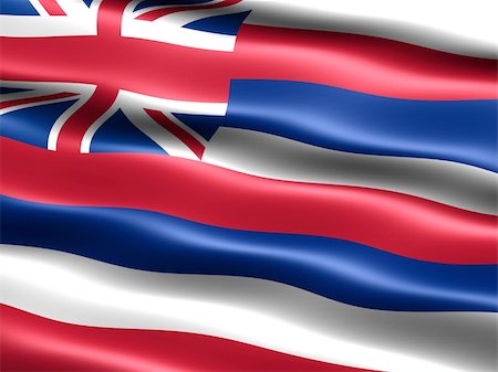 simsearch:400-04145172,k - Computer generated illustration of the flag of the state of Hawaii with silky appearance and waves Stock Photo - Budget Royalty-Free & Subscription, Code: 400-04511980