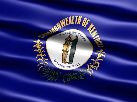 Computer generated illustration of the flag of the state of Kentucky with silky appearance and waves Stock Photo - Budget Royalty-Free & Subscription, Code: 400-04511982