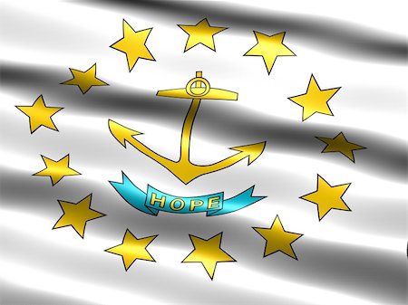simsearch:400-04145172,k - Computer generated illustration of the flag of the state of Rhode Island with silky appearance and waves Stock Photo - Budget Royalty-Free & Subscription, Code: 400-04511994