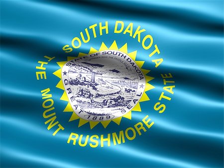 simsearch:400-04145172,k - Computer generated illustration of the flag of the state of South Dakota with silky appearance and waves Stock Photo - Budget Royalty-Free & Subscription, Code: 400-04511995