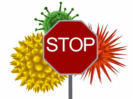 simsearch:400-04340735,k - 3d rendered illustration of a red warning sign and different viruses Stock Photo - Budget Royalty-Free & Subscription, Code: 400-04513410