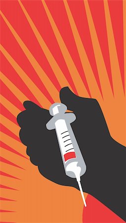Illustration of a syringe in a hand Stock Photo - Budget Royalty-Free & Subscription, Code: 400-04513448