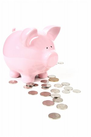 simsearch:400-06077471,k - Pink Piggy Bank on isoalted on white background Stock Photo - Budget Royalty-Free & Subscription, Code: 400-04524255