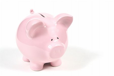 simsearch:400-06077471,k - Pink Piggy Bank on isoalted on white background Stock Photo - Budget Royalty-Free & Subscription, Code: 400-04524701