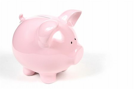 simsearch:400-06077471,k - Pink Piggy Bank on isoalted on white background Stock Photo - Budget Royalty-Free & Subscription, Code: 400-04524703