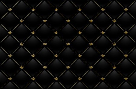 simsearch:400-05077687,k - Vector illustration of black leather background with golden pattern Stock Photo - Budget Royalty-Free & Subscription, Code: 400-04525486