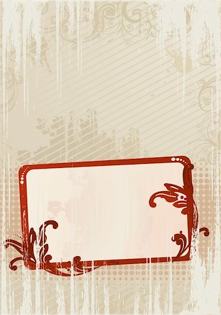 simsearch:400-05077687,k - Vector illustration of an abstract grunge wallpaper with floral frame Stock Photo - Budget Royalty-Free & Subscription, Code: 400-04526854