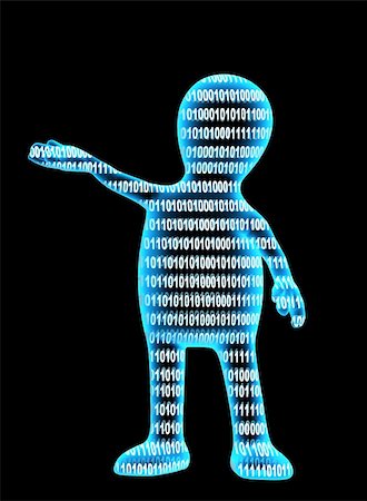 simsearch:400-05007207,k - Internet concept - person from a binary code. Object over black Stock Photo - Budget Royalty-Free & Subscription, Code: 400-04527255