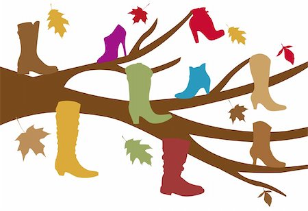 simsearch:400-07218273,k - autumn shoe tree with falling leaves Stock Photo - Budget Royalty-Free & Subscription, Code: 400-04527624