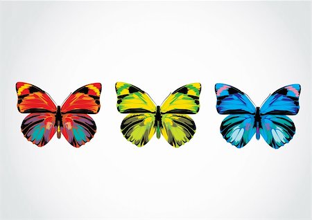 simsearch:400-06101053,k - Vector illustration - la valeur de beaux vives papillons multicolores Photographie de stock - Aubaine LD & Abonnement, Code: 400-04528661
