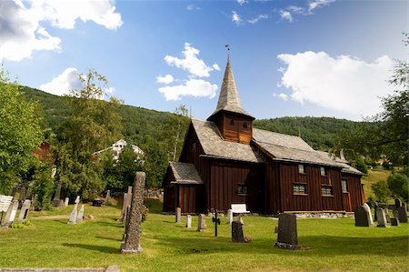 simsearch:400-04015133,k - A stavechurch - stavkirke - in Norway located at Hol built in the 13th century. Stock Photo - Budget Royalty-Free & Subscription, Code: 400-04520279