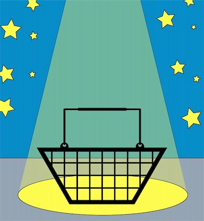 simsearch:400-04321973,k - illustration of a shopping basket under the spotlight Stock Photo - Budget Royalty-Free & Subscription, Code: 400-04534080