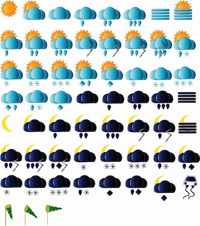 Weather icons for all seasons, day and night Stock Photo - Budget Royalty-Free & Subscription, Code: 400-04535112