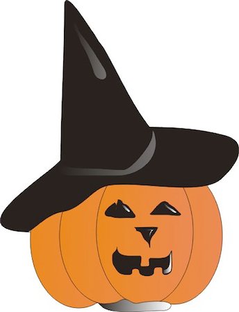 scary eyes drawing - Wicked pumpkin with witches hat for Halloween Stock Photo - Budget Royalty-Free & Subscription, Code: 400-04536226