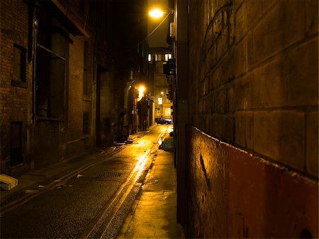 deserted city streets - Scary Dark Alleyway at Night Taken In Manchester, UK Chinatown Stock Photo - Budget Royalty-Free & Subscription, Code: 400-04536285