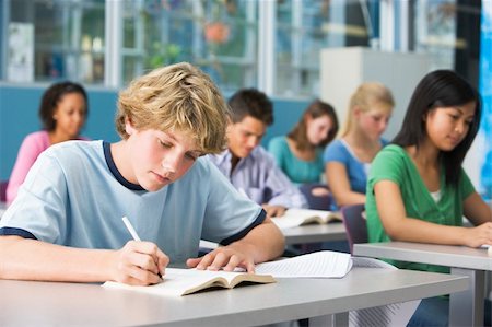 Schoolboy in high school class Stock Photo - Budget Royalty-Free & Subscription, Code: 400-04536518