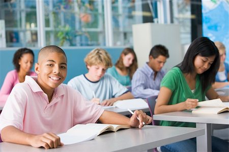 Schoolboy in high school class Stock Photo - Budget Royalty-Free & Subscription, Code: 400-04536522