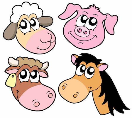 Farm animals details collection - vector illustration. Stock Photo - Budget Royalty-Free & Subscription, Code: 400-04538023
