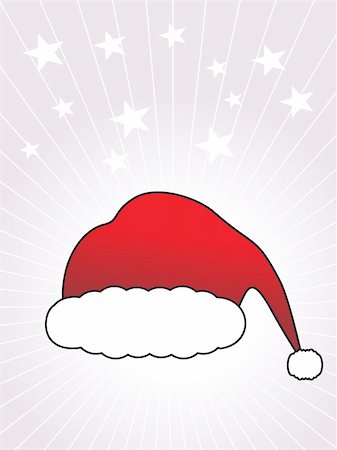 christmas background with vector santa's cap, illustration Stock Photo - Budget Royalty-Free & Subscription, Code: 400-04538252