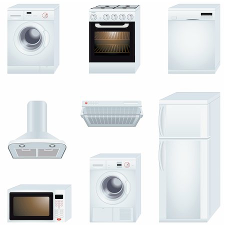 simsearch:400-04790475,k - Vector illustration of home appliances Stock Photo - Budget Royalty-Free & Subscription, Code: 400-04539294