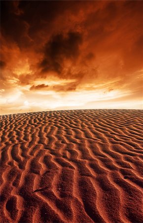 future of the desert - Desert Ripples and Stunning Sunset Stock Photo - Budget Royalty-Free & Subscription, Code: 400-04530482