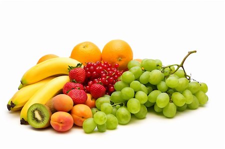 simsearch:400-05891431,k - fresh fruits on white background Stock Photo - Budget Royalty-Free & Subscription, Code: 400-04531365