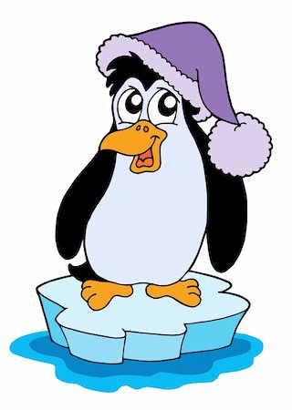 floe - penguin on iceberg - vector illustration. Stock Photo - Budget Royalty-Free & Subscription, Code: 400-04531620