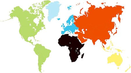 simsearch:400-04009998,k - an unfolded map of the world. world map illustration. color world map Foto de stock - Super Valor sin royalties y Suscripción, Código: 400-04531736