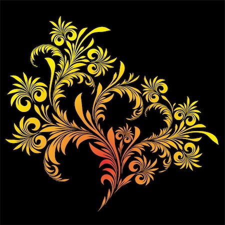 flores - Vector ornament in style of Russian folk art hohloma Stock Photo - Budget Royalty-Free & Subscription, Code: 400-04533107
