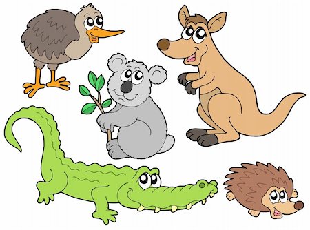 Australian animals collection - vector illustration. Stock Photo - Budget Royalty-Free & Subscription, Code: 400-04533241