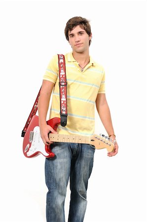 simsearch:400-04026083,k - Portrait of young fresh guitarist posing isolated Stock Photo - Budget Royalty-Free & Subscription, Code: 400-04533418