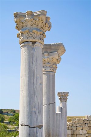 Ancient pillars against the blue sky Stock Photo - Budget Royalty-Free & Subscription, Code: 400-04533626