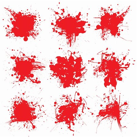 simsearch:400-04594310,k - Collection of nine blood splats on a white background Photographie de stock - Aubaine LD & Abonnement, Code: 400-04533620