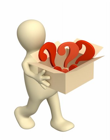 simsearch:649-06717849,k - Puppet, carrying a box with question marks Stock Photo - Budget Royalty-Free & Subscription, Code: 400-04544048