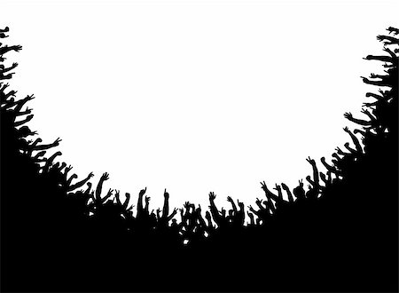 simsearch:400-05118638,k - Editable vector foreground illustration of a crowd silhouette Stock Photo - Budget Royalty-Free & Subscription, Code: 400-04545985