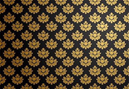 simsearch:400-05077687,k - Vector illustration of horizontal black and gold glamour pattern Stock Photo - Budget Royalty-Free & Subscription, Code: 400-04546856