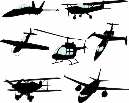 Aircraft silhouettes Stock Photo - Budget Royalty-Free & Subscription, Code: 400-04548247