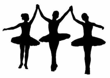 simsearch:400-04255721,k - Three ballerinas on isolated white background. EPS file available. Stock Photo - Budget Royalty-Free & Subscription, Code: 400-04549065