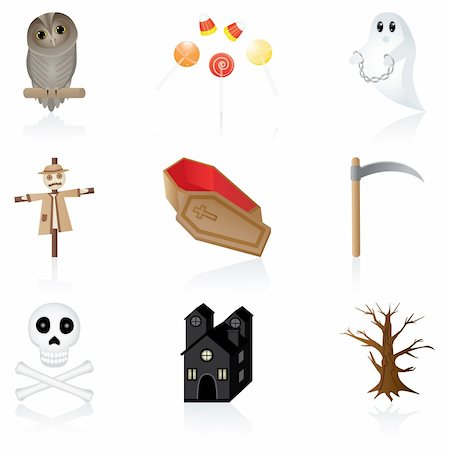 simsearch:400-04275576,k - Set with icons for Halloween Photographie de stock - Aubaine LD & Abonnement, Code: 400-04540011