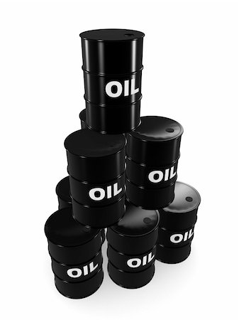 simsearch:400-05002911,k - 3d rendered illustration of some black oil barrels Stock Photo - Budget Royalty-Free & Subscription, Code: 400-04542412