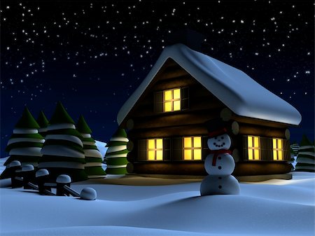 3d rendered illustration of a christmas scene Stock Photo - Budget Royalty-Free & Subscription, Code: 400-04542532