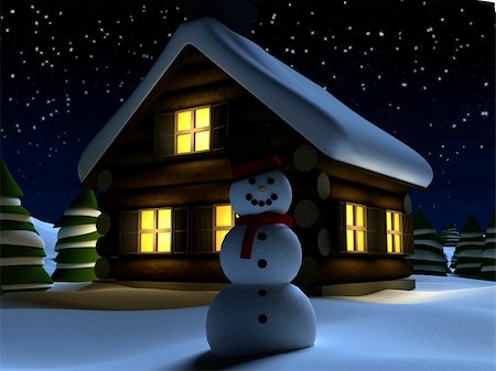 3d rendered illustration of a christmas scene Stock Photo - Budget Royalty-Free & Subscription, Code: 400-04542533